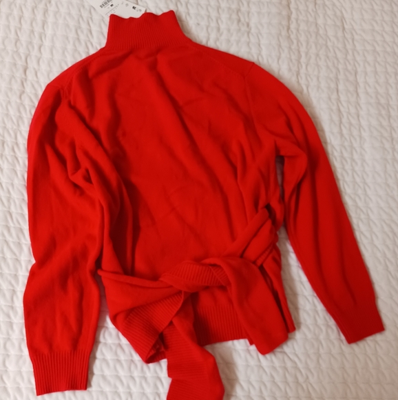 New with tag! Zara 100% cashmere high collar red sweater - Picture 8 of 8